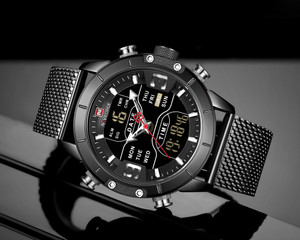 NAVIFORCE 9153 black saffer chain strap sports features loaded quality time peice digital Analog Digital Watch For Men Buy NAVIFORCE 9153 black saffer chain strap sports features loaded quality time p...