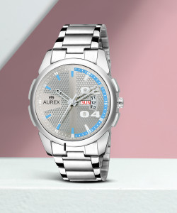 Aurex Silver color dial day date working Analog Watch For Men Buy Aurex Silver color dial day date working Analog Watch For Men AX GR153 SLC Online at Best