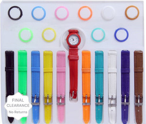 GOOD FRIENDS Multi Belt Colour Dial Round Watches For Girls