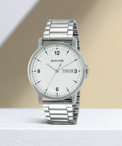 SONATA Day and Date SonataNJ77083SM01CA Analog Watch For Men Buy SONATA Day and Date SonataNJ77083SM01CA Analog Watch For Men Essentials White Dial Online at Best Prices in India Flipkart