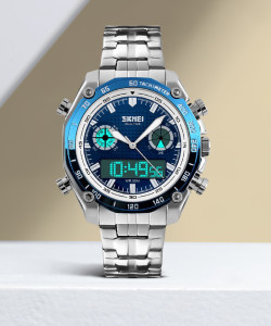 SKMEI Analog Digital Watch For Men Buy SKMEI Analog Digital Watch For Men 1204 Blue Stainless Steel Chronograph Analog Digital Online at Best Prices in India Flipkart