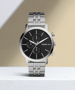 Luther chronograph black stainless steel watch online