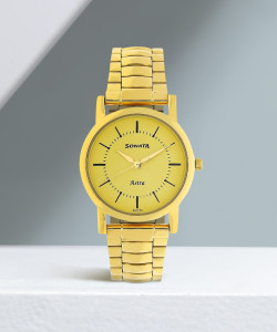 Sonata golden shop wrist watch