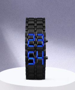 SPORT COLLECTION Led Chain Digital Watch For Men Women Blue