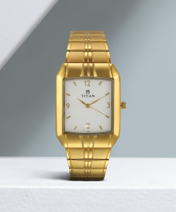 Titan gold square watch store