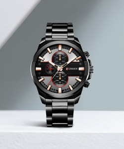 Curren Analog Watch For Men Buy Curren Analog Watch For Men Business Casual Black Stainless Steel Waterproof Luxury Watch With Decorative Sub Dials Online at Best Prices in India Flipkart