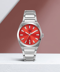 Fossil red dial watch hot sale