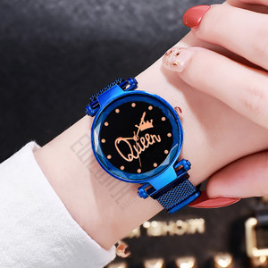 Styledose Blue gold color Magnetic stylish Queen round Dial Watch for girls or women Analog Watch For Women Buy Styledose Blue gold color Magnetic stylish Queen round Dial Watch for