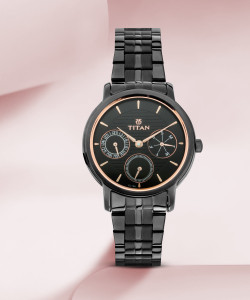 Titan watches for women black cheap
