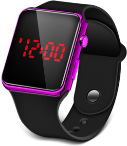 For Boys Girls Square Mirror Face Silicone Band Digital Watch Red LED Watches Metal Frame Online at Best Prices in India Flipkart