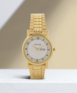 Sonata watch hot sale gold color