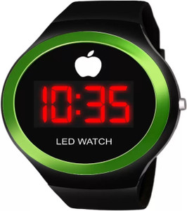 TIMEMORE Round Green Ring Aple Shape Dial Latest LED Digital Watch