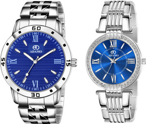 Adamo analog blue dial women's watch store