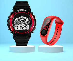 Florida MULTICOLORED SPORT SEVEN LIGHT AND SILICON STRAP LED WATCH