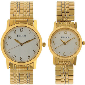 Buy SONATA SO pair Analog Watch For Couple NP71178137YM01 Online at Best Prices in India Flipkart