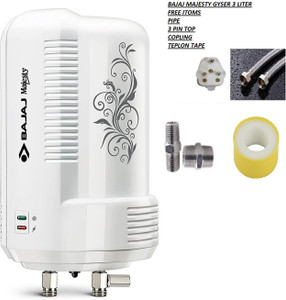 BAJAJ 3 L Instant Water Geyser (MAJESTY 3 LITER 3KW WITH PIPE AND ALL  REQUIRED ACCESORIES, White) Price in India - Buy BAJAJ 3 L Instant Water  Geyser (MAJESTY 3 LITER 3KW WITH PIPE AND ALL REQUIRED ACCESORIES, White)  online ...