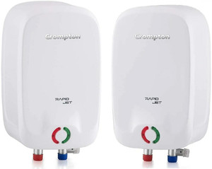 Crompton 3 L Instant Water Geyser (Rapid Jet 3L, Power Full Heating, Rust u0026  Shock Proof Body ISI Mark (Pack Of 2), White) Price in India - Buy Crompton  3 L Instant