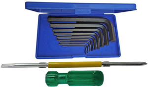 DUMDAAR new 9pc Box Hex Allen key set and 2in1 Screwdriver Double