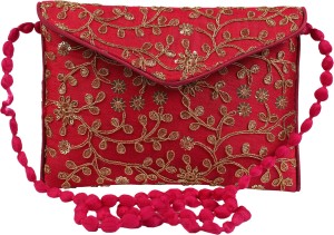 INCROYABLE CRAFT Maroon Sling Bag Crystal Beaded Clutch Purse Prom Party  Handbags for Women Moroon - Price in India