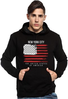 Buy ADRO Men's NYC USA Design Printed T-Shirt (Black, M) at