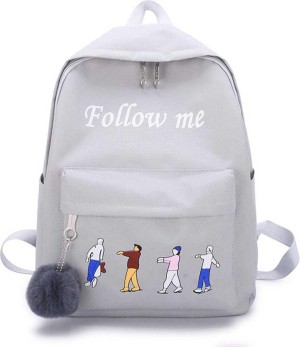 Bagclan Girls Cute Cat Grey School Bag / College Backpack With Pencil Pouch  5 L Laptop Backpack Grey - Price in India