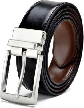 Black and Dark Brown Smooth Leather Reversible Belt SS24 23085519