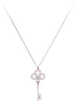 Tiffany & Co. Two-Tone Lock Pendant Necklace - Silver, 18K Rose