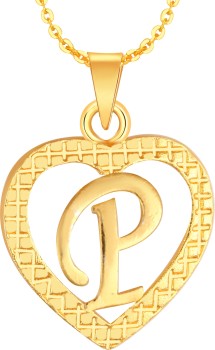 Yellow chimes Charming Knot Heart Alphabet Letter's 'P' Initial