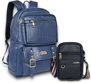 Pramadda Pure Luxury Classy 29L Vegan Leather Croco Backpack