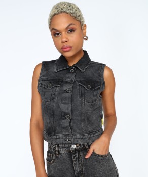 Sleeveless denim jacket forever on sale 21