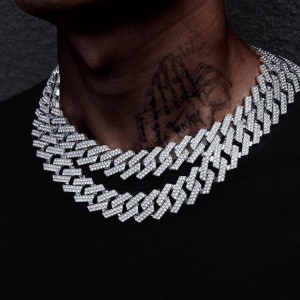 Adoxy Mc Stan Style Cuban Link Chain for Men,Women Chain Miami Necklace  Iced Out Cubic Zirconia Sterling Silver Plated Stainless Steel Chain -  Price History