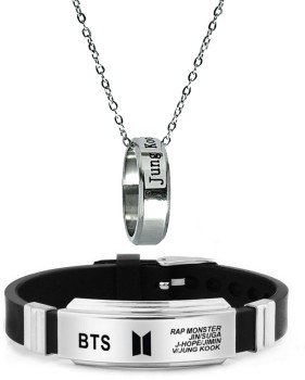 University Trendz kpop Singer Bts J hope Named Craved Crystal Charm Necklace  For Men Women Cubic Zirconia Rhodium, Silver Plated Stainless Steel Necklace  Price in India - Buy University Trendz kpop Singer