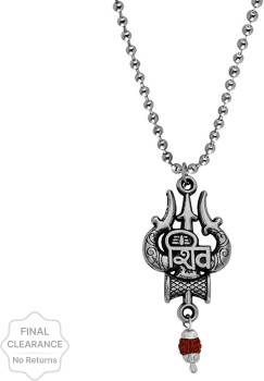 Dynamic Retail Global Shiva Mahakal Locket Pendant Necklace Mahadev  Bholenath Trishul Rudraksha BM267