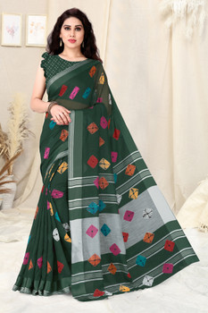 Meena Cotton 6040 ladies designer saree, With Blouse Piece