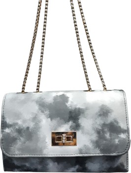 PINTU Silver Sling Bag Glitter Sling bag Handbag for Ladies women