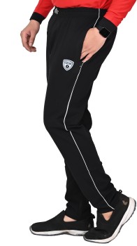 Sporto Mens Solid Cotton Black Gym Track Pants with Zipper Side Pockets   Modern Slim Fit  Black  Amazonin Clothing  Accessories