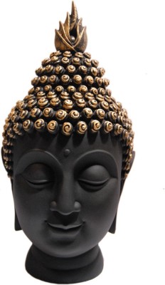 Heeran Art Vastu Fangshui Religious Idol of Buddha Head Bust Blk Decorative Showpiece  -  13 cm  (Polyresin, Multicolor)