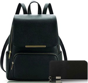 Backpack +Clutch 12 L Backpack  (Black)