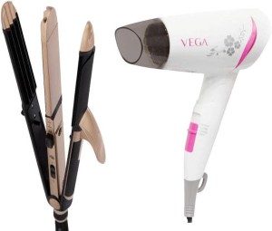 Vega Miss Versatile Styling Set  Hair Straightener Dryer and Curler  VHSS03 Black