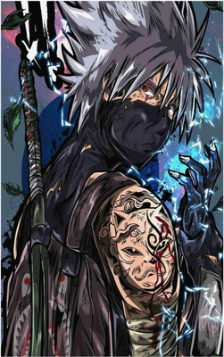 Kakashi Hatake Self Adhesive Laminated Poster, Naruto Shippuden Wallpaper, Sticker For Gaming Room