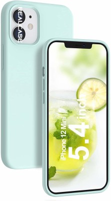 REALCASE Mobile Cover, Liquid Silicone Case Back Cover for Apple iPhone 12  | 12 Pro (S-Mint Green)