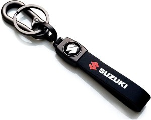 KeyChain Hub BMW black colour leather Keychain with Hook strep Key