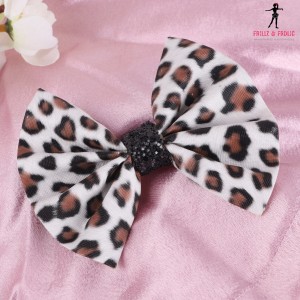 Frillz and Frolic Black and Brown Faux Leather Hair Bow Hair Pin