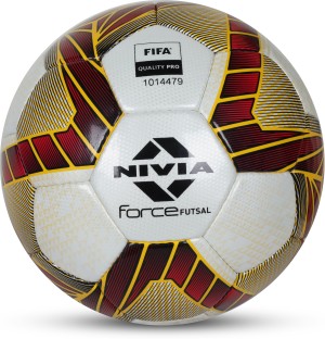 Nivia Simbolo Football, Size 5 (White/Orange), Leather