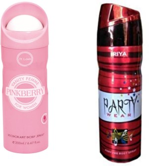 St. Louis 1 PINKBERRY DARLING ,1 PARTYWEAR DEODORANT ,200ML EACH , PACK OF  2 . Perfume Body Spray - For Men & Women - Price in India, Buy St. Louis 1  PINKBERRY