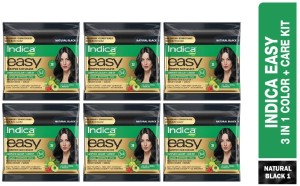 Indica Easy Hair Color Natural Black, 25 ml Pack of 6 , Natural Black -  Price in India, Buy Indica Easy Hair Color Natural Black, 25 ml Pack of 6 ,  Natural