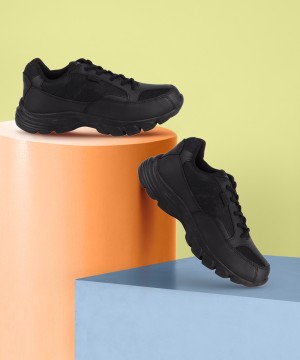 Black Orange Lace Up Sport Shoes For Men – CyberKart