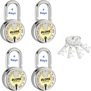 Master Lock Padlock, Solid Brass Lock, 3/4 in. Wide, 120Q (Pack of 4-Keyed  Alike)