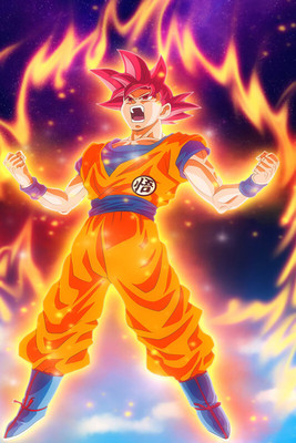 Goku super saiyan instinct wall poster REDCLOUD Paper Print