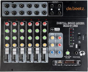 Mixer de Som, DJ Mixer 6 Canais DSP Liga de Alumínio Botão Separado  100-240V para Cantar (plugue da ue)